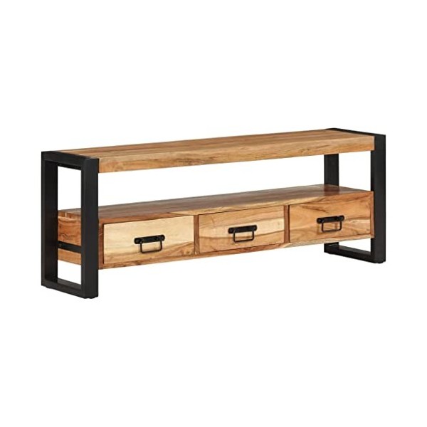 ARKEM Meuble TV 120x30x45 cm Bois dacacia Massif,Meuble TV,Ensemble Meuble TV,Table TV