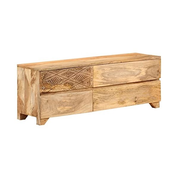 Générique Meuble TV Bois de manguier Solide 110x30x40 cm,27.82 KG,246144, Meubles, Meubles TV