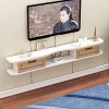 Uvency Meuble Tv Mural Console Multimédia Tv Murale, Étagère Flottante Pour Composants de Meuble Tv, Étagère de Rangement Mul