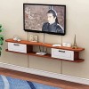 Uvency Meuble Tv Mural Console Multimédia Tv Murale, Étagère Flottante Pour Composants de Meuble Tv, Étagère de Rangement Mul