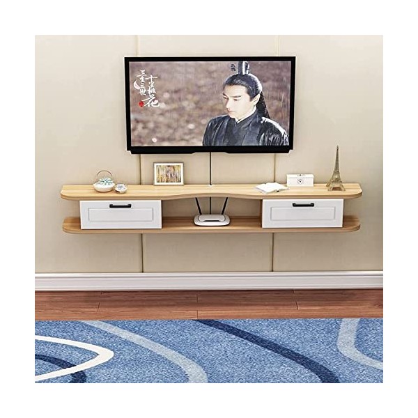 Uvency Meuble Tv Mural Console Multimédia Tv Murale, Étagère Flottante Pour Composants de Meuble Tv, Étagère de Rangement Mul