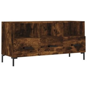 Meuble TV Chêne fumé 102x36x50 cm Bois dingénierie