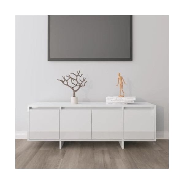 Meuble TV blanc brillant 120 x 30 x 40,5 cm