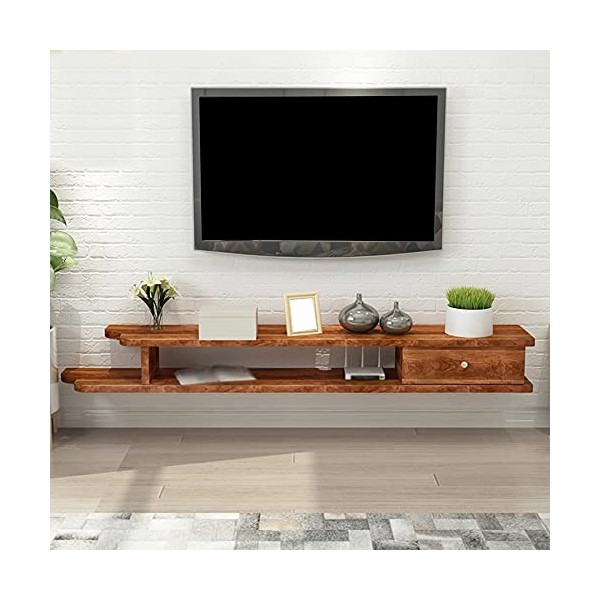 SORVA Meuble TV Flottant, Meuble TV avec tiroir, étagère Murale avec Porte à charnière, Convient pour Ranger Les routeurs, le