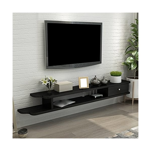 SORVA Meuble TV Flottant, Meuble TV avec tiroir, étagère Murale avec Porte à charnière, Convient pour Ranger Les routeurs, le