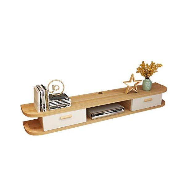 Meuble de télévision Mural Chambre Salon étagère Murale étagère Flottante avec tiroir TV Fond décoration Murale étagère Meubl