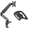 HFTEK - Support de Bureau pour 2 écran pc LCD LED de 15"-27" - VESA de 75 x 75 / 100 x 100, C Clamp Équipé, Ressort à Gaz, Er