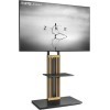 FITUEYES Design Série Zen Support TV Pied pour Ecran de 55 à 80 Pouces, en Bois Massif Hauteur Réglable sur 4 Niveaux, Angle 