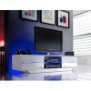 Robas Lund Lowboard Blanc Brillant Meuble TV avec Eclairage LED variable en coloris