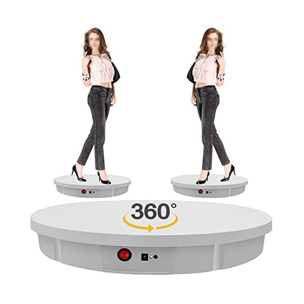 Support décran rotatif électrique, support de plateau tournant avec 5 cartes darrière-plan de couleur pour les produits de 