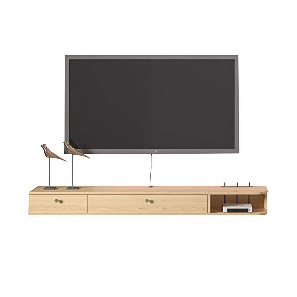 Brooke shop Meuble TV flottant, cloison pour composants TV, console multimédia murale, meuble de salon, étagère DVD/B / 140×2