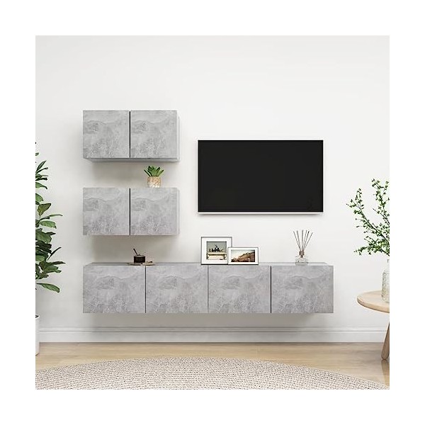 VEEKI Meuble TV, Meuble TV Suspendu, Meuble, Meuble TV avec Rangement，Meuble Industriel, Convient pour Salon ou Chambre, Ense