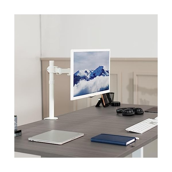 VIVO Support de Bureau à Bras Simple, Peut contenir des écrans jusquà 32" Standard et 38" Ultra Large, entièrement réglable 