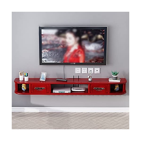 MABIBI Armoire TV murale flottante - Meuble TV mural - Support décodeur - Armoire murale à suspendre pour chambre à coucher -