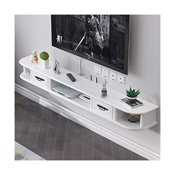 MABIBI Armoire TV murale flottante - Meuble TV mural - Support décodeur - Armoire murale à suspendre pour chambre à coucher -