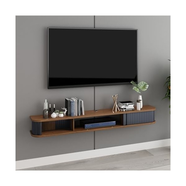 Support De Télévision Flottant, Console Média De Station De Télévision Flottante Murale, Meuble De Télévision Support Mural F