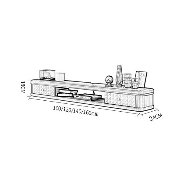 Brooke shop Meuble TV flottant, étagère pour composants TV, plateau flottant, console multimédia murale, meuble TV, étagère D