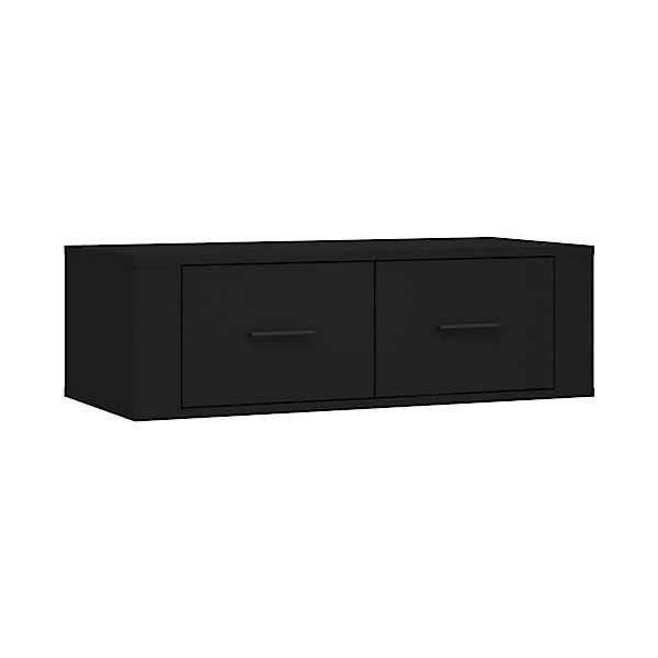 vidaXL Meuble TV Suspendu Noir 80x36x25 cm Bois dingénierie