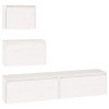 Générique Meubles TV 4 pcs Blanc Bois Massif de pin,27.88 KG,3100145, Meubles, Meubles TV