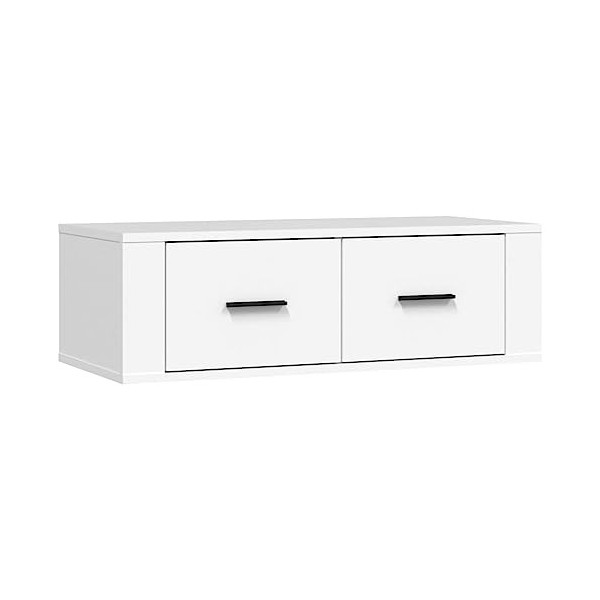 vidaXL Meuble TV Suspendu Noir 80x36x25 cm Bois dingénierie