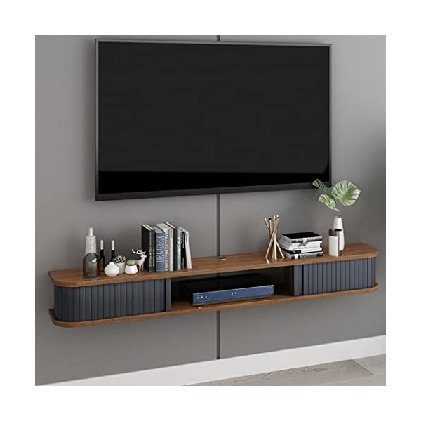 Meuble TV Flottant étagère TV Murale Centre de Divertissement Console multimédia en Bois Meuble de Rangement Moderne Suspendu