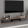 Meuble TV Flottant étagère TV Murale Centre de Divertissement Console multimédia en Bois Meuble de Rangement Moderne Suspendu