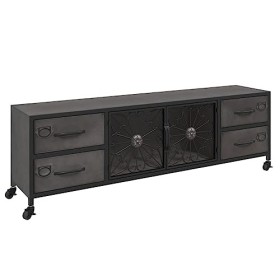 FAMIROSA Meuble TV Argenté 110x30x40 cm Fer 16.28KG 
