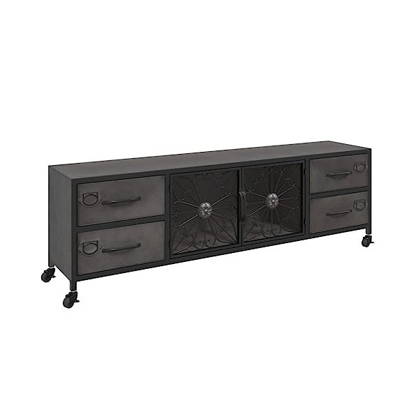 FAMIROSA Meuble TV Argenté 110x30x40 cm Fer 16.28KG 