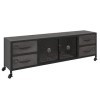 FAMIROSA Meuble TV Argenté 110x30x40 cm Fer 16.28KG 