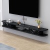 Meuble TV Flottant étagère TV Murale Centre de Divertissement Console multimédia en Bois Meuble de Rangement Moderne Suspendu