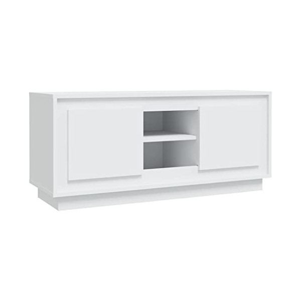 Meuble TV de jardin en bois dingénierie Blanc 102 x 35 x 45 cm