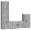 ZEYUAN Ensemble de Meubles TV 4 pcs Sonoma Gris Bois dingénierie,Meuble Bas Salon,Meubles De Salon TV,Meuble TV Longueur