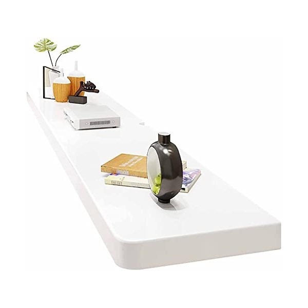 LILUKO Meuble TV Flottant étagère de Rangement multimédia en Bois, Meuble TV Flottant avec Gestion des câbles, Meuble TV Susp