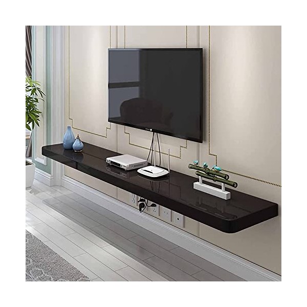 LILUKO Meuble TV Flottant étagère de Rangement multimédia en Bois, Meuble TV Flottant avec Gestion des câbles, Meuble TV Susp