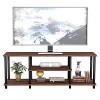COSTWAY Meuble TV avec Compartiments 3 Étagères pour TV 50" au Max, Banc TV pour Salon, Chambre, Salle de Jeu, Style Moderne,