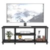 COSTWAY Meuble TV avec Compartiments 3 Étagères pour TV 50" au Max, Banc TV pour Salon, Chambre, Salle de Jeu, Style Moderne,