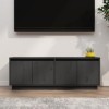 Meuble TV gris 110x34x40 cm pin massif