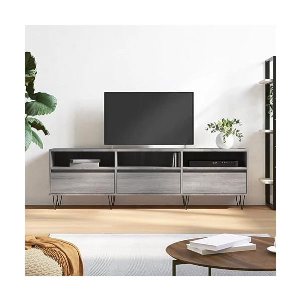 MATTUI Home Hardware Businese Meuble TV en bois Sonoma Gris 150 x 30 x 44,5 cm