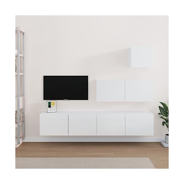 VEEKI Meuble TV, Meuble TV Suspendu, Meuble TV Industriel, Meuble TV Bois, Meuble Chambre, Convient pour Salon ou Chambre, En