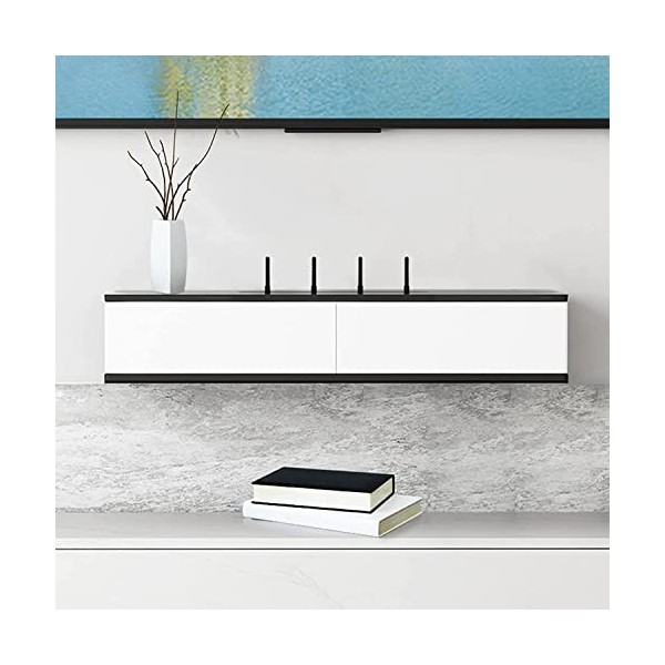 EsEntL Meuble TV Flottant, Meuble TV Mural, étagères pour décodeur TV, Consoles multimédia murales, pour la Maison