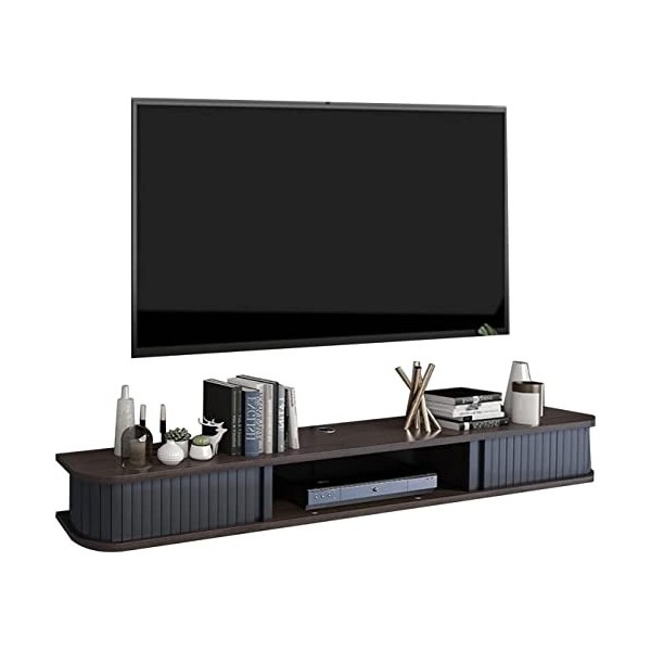 MABIBI Meuble TV mural flottant pour console multimédia avec 2 tiroirs - 100 cm