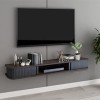 MABIBI Meuble TV mural flottant pour console multimédia avec 2 tiroirs - 100 cm