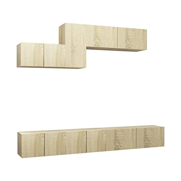 vidaXL Ensemble de Meubles TV 7 pcs Centres de Divertissement Armoires Multimédia Meubles de Salle de Séjour Intérieur Sonoma