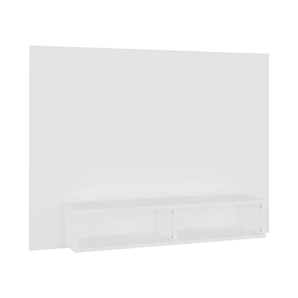 Meuble TV Suspendu Style Elégance | Rangement matériel télé Audio Video Gaming | 120x23,5x90cm Blanc