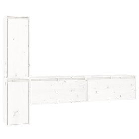 Générique Meubles TV 4 pcs Blanc Bois Massif de pin,30.58 KG,3100280, Meubles, Meubles TV