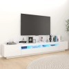 LAPOOH Meuble TV avec lumières LED Blanc 260x35x40 cm Meuble TV,Meuble TV Moderne,Meuble de Salon