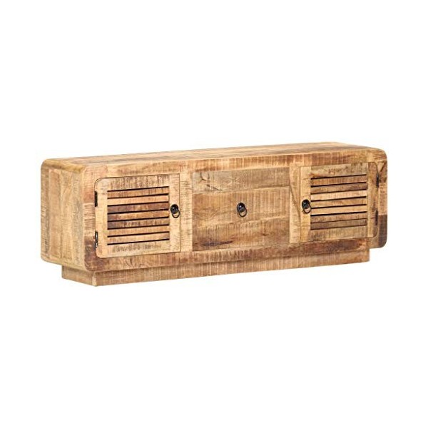 FAMIROSA Meuble TV 120x30x40 cm Bois de Manguier Brut0460