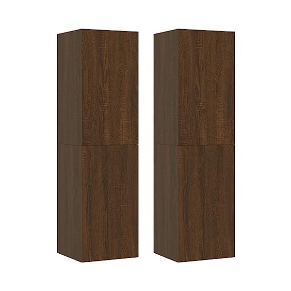 vidaXL Meubles TV muraux 2 pcs Chêne Marron 30,5x30x110 cm