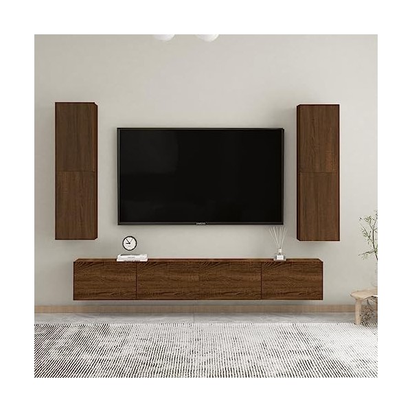 vidaXL Meubles TV muraux 2 pcs Chêne Marron 30,5x30x110 cm