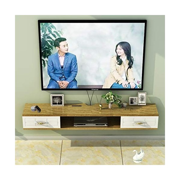 Meuble de télévision Mural Etagère Flottante Etagère Murale Set Top Box Routeur Projecteur Etagère de Stockage Console TV Mul